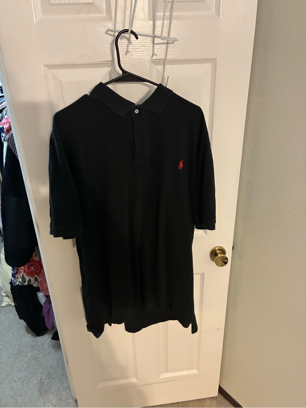 Polo by Ralph Lauren Black Short-Sleeve Polo with Red Pony
